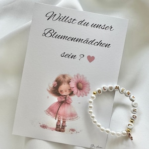 Blumenmädchen fragen | Geschenk für Blumenkind | Perlenarmband