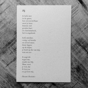 Jij. A6 poster/kaart met gedicht.