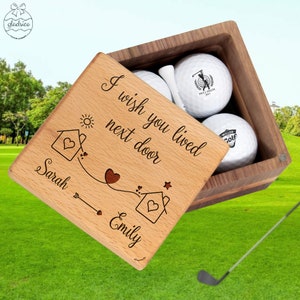 Custom Golf Gift Set on Valentine&#39;s Day Gift - Personalized Golf Balls & Display Box - Golfer Birthday Gift, Golfing Retirement Gift for Men