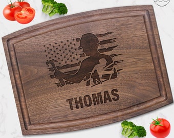 Mothers Day Gifts for Carpenter, Carpenter Lovers Mom Gifts. Custom Cutting Board, Custom Kitchen Gifts for Carpenters Day, Flag Carpenter