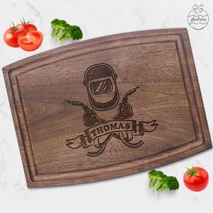Personalized Welder Chopping Board on Birthday Xmas. Welder Mechanic Mothers Day Gift from Kids, Welding Gifts for Wedding Housewarming