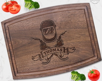 Personalized Welder Chopping Board on Birthday Xmas. Welder Mechanic Mothers Day Gift from Kids, Welding Gifts for Wedding Housewarming