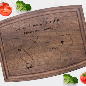 Unique Gift for Family Couple, Long Distance Relationship - Personalized Cutting Board on Mothers Day,Anniversary,Birthday, Wedding,Newlywed