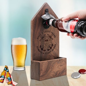 Gift for Coast Guard Beer Bottle Opener - Personalized Gift Idea for Soldier in Coast Guard on Father&#39;s Day, Birthday, Military Appreciation