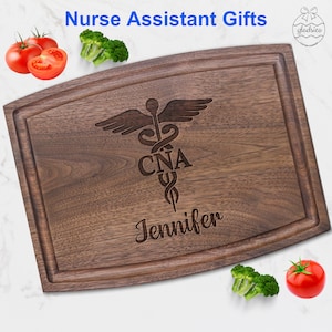 Charcuterie Board for Nurse Assistant. Engraved Serving Tray with Nurse Symbol. Nurse Assistant Gift for CNA Birthday Christmas Mothers Day