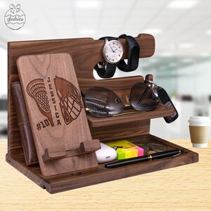 Lacrosse Day Gift for Lacrosse. Personalized Lacrosse Trainer Gift for Lacrosse Team, Custom Docking Station Gift for Lacrosse Team Award