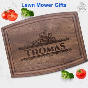 Lawn Mower Gift for Women Mom Wife on Lawn Mower Service. Mowing Gift for Boss, Custom Cutting Board Gifts for Co-worker Landscaper
