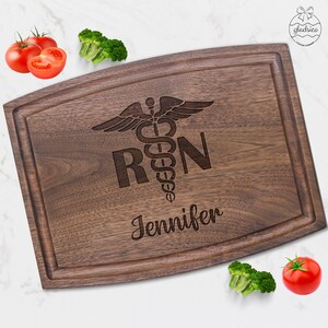 Charcuterie Board for Registered Nurse. Engraved Serving Tray with Nurse Symbol. Registered Nurse Gift for RN Birthday Christmas Mothers Day