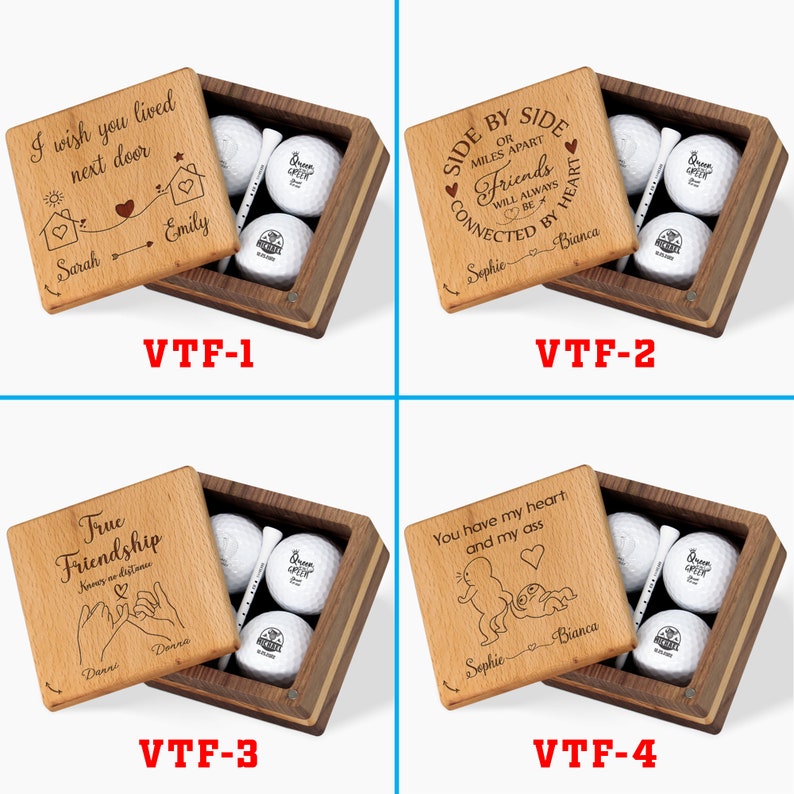 Custom Golf Gift Set on Valentine's Day Gift Personalized Golf Balls & Display Box Golfer