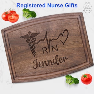 Mothers Day Gifts for Registered Nurse,Nurse Mom Gifts. Custom Cutting Board, Custom Kitchen Gifts for RN Nurse, Nurses Day Nurses Week