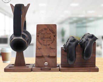 Personalized Controller Stand, Headphone Holder, Boyfriend Gift on Valentine Day Gift, Husband Anniversary Gift, Brother Gift from Sister