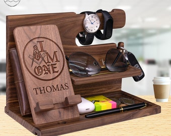 Mason Appreciation Day Gift for Masonic. Freemason Gift for Best Mason Ever, Custom Mason Phone Holder with Square Compass Gifts for Mason