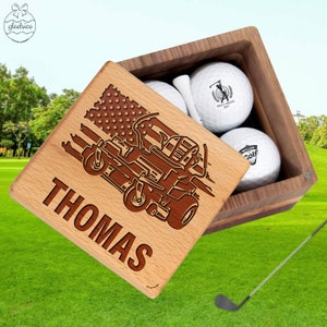Personalized Mower Gift for Lawn Mower Club on Birthday Anniversary Gift. Personalized Golf Set with Balls & Wooden Box with Name Lawnmower