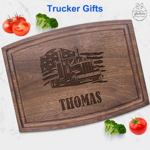 Trucker Gift for Women Mom Wife on Truck Driver. Semi Truck Driver Gift for Boss, Custom Cutting Board Gifts for Co-worker Truckers Day