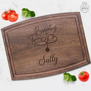 Mothers Day Gifts for Respiratory Therapist. First Mothers Day Gift from Bestfriend, Engraved Cutting Board with Journal Respiratory Gifts