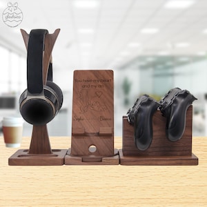 Custom Valentines Gifts for Gamers & Streamer Gift - Personalized Headphone Holder - Music Lover Gift, DJ Gift Gamer Gifts for Boyfriend