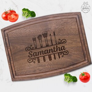 Mothers Day Gifts for Makeup Artist,Esthetician Mom Gifts. Custom Cutting Board, Custom Kitchen Gifts for Best Makeup Hustler, MUA Gifts