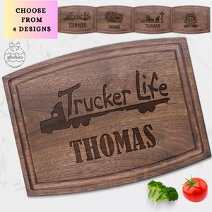 Trucker Gift for Women Mom Wife on Truck Driver. Semi Truck Driver Gift for Boss, Custom Cutting Board Gifts for Co-worker Truckers Day