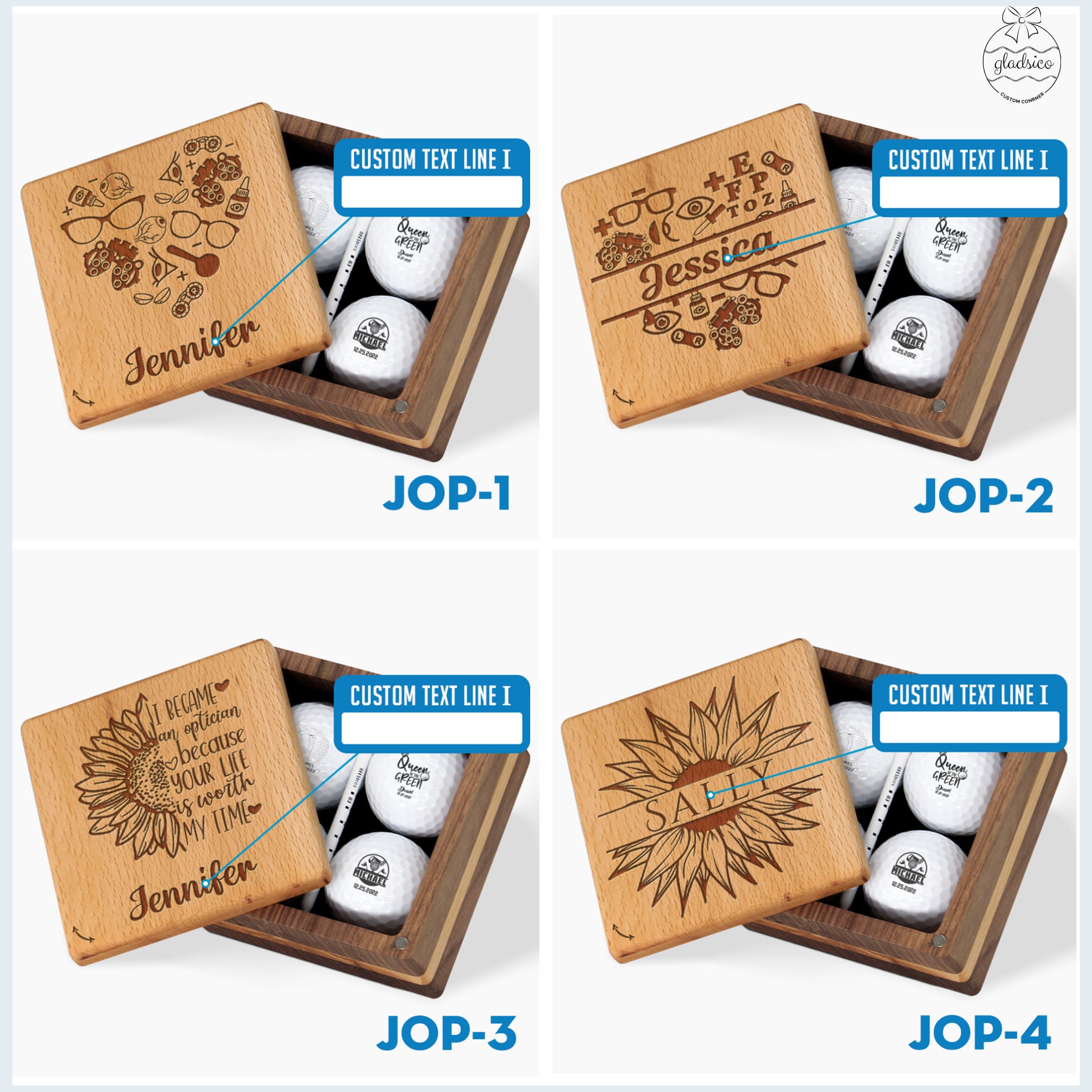 Optometry Gift Box Personalized Optometrist Gift for Optician Assistant Club. Custom Golf ...