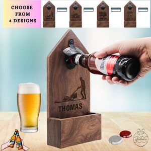 Personalized Fathers Day Gift for Lawn Mower Him Husband Grandpa Brother. Opener Beer Bottle Gifts for Mower. Custom Lawncare Company Gifts