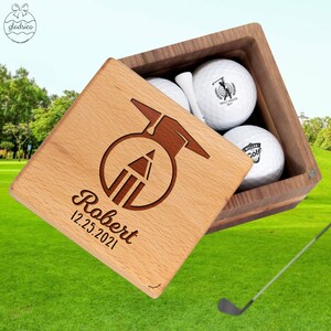Teacher Husband Gifts on Valentines Day. Custom Golf Set with Wooden Box, Golf Balls,Tee Holder with Name. Birthday Boyfriend Gift for Him