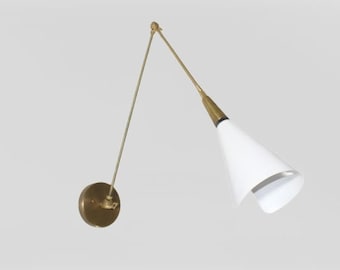 1950&#39;s Mid Century Brass Wall Sconce Italian Fixtures Light Bedside Lamps Vintage Sputnik Lighting Golden Color for Home Decor