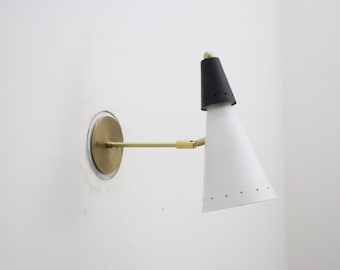 Messing Wandleuchte - Italienische Leuchte, Schwarz & Weiß Nachttischlampe
