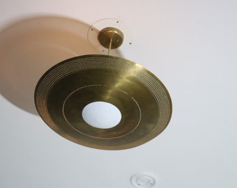 Mid Century Brass Flush Mount Ceiling Light - Sputnik Style