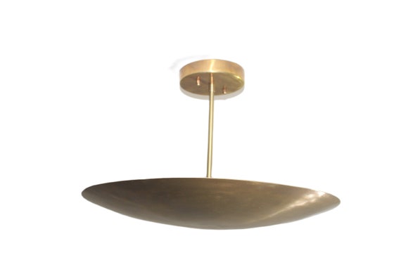 Brass Flush Mount Light - Vintage Sputnik Chandelier Lighting - Mid Century Stilnovo Pendant Ceiling Light - Home Decor Lamps