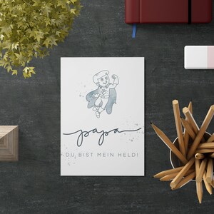 Postkarte - papa du bist mein Held!