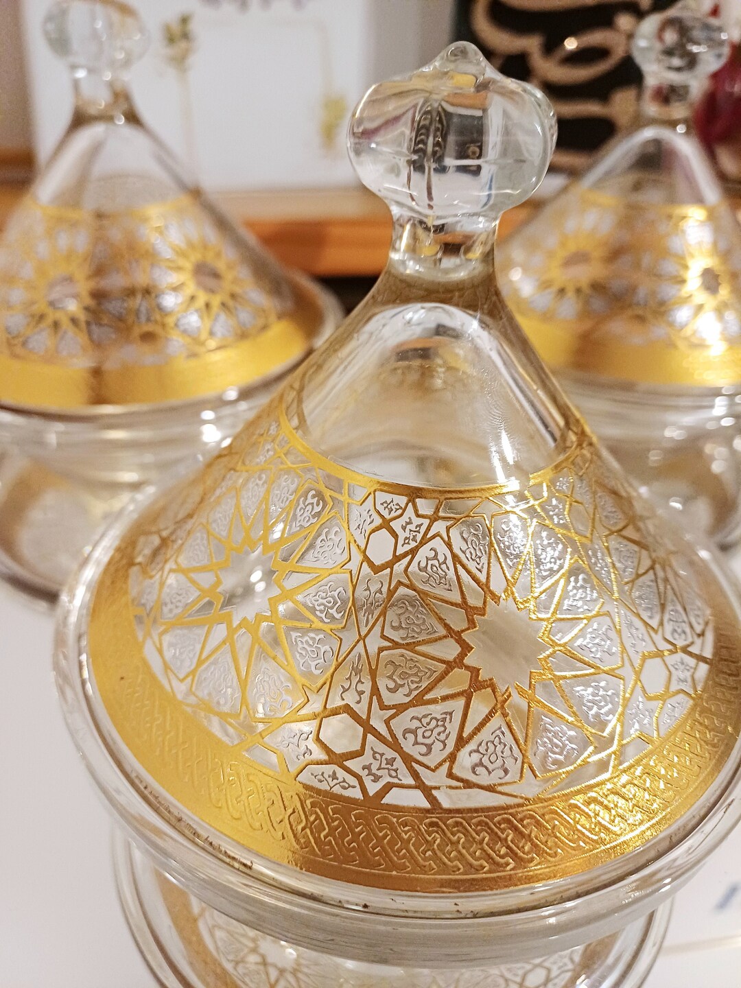 Mini Tagine Decoration in Glass / Ramadan 2024 Decoration / Moroccan