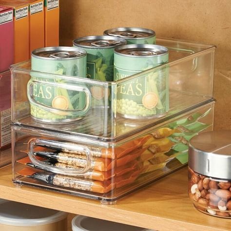 Paylak Craft Storage Organizer Containers with Handle - Set of 6 Pcs Craft Bead School Supply Sewing Art Organizer Containers, Clear