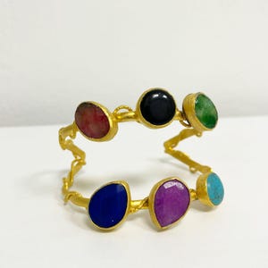 Einzigartiges handgemachtes Anatolion Stone Cuff Armband