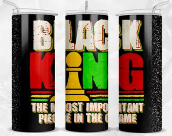 Black king 20 oz skinny beker png-sublimatieontwerpdownload, beker wrap png, Juneteenth 20 oz bekerontwerpen, beker png-download