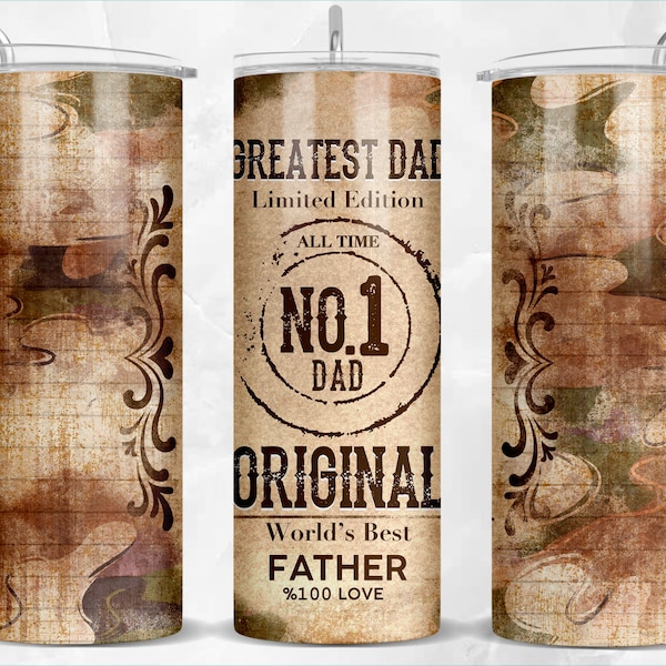 Greatest Dad 20 oz skinny tumbler png sublimation design download, Father's Day tumbler png, Dad 20 oz tumbler designs, tumbler png download