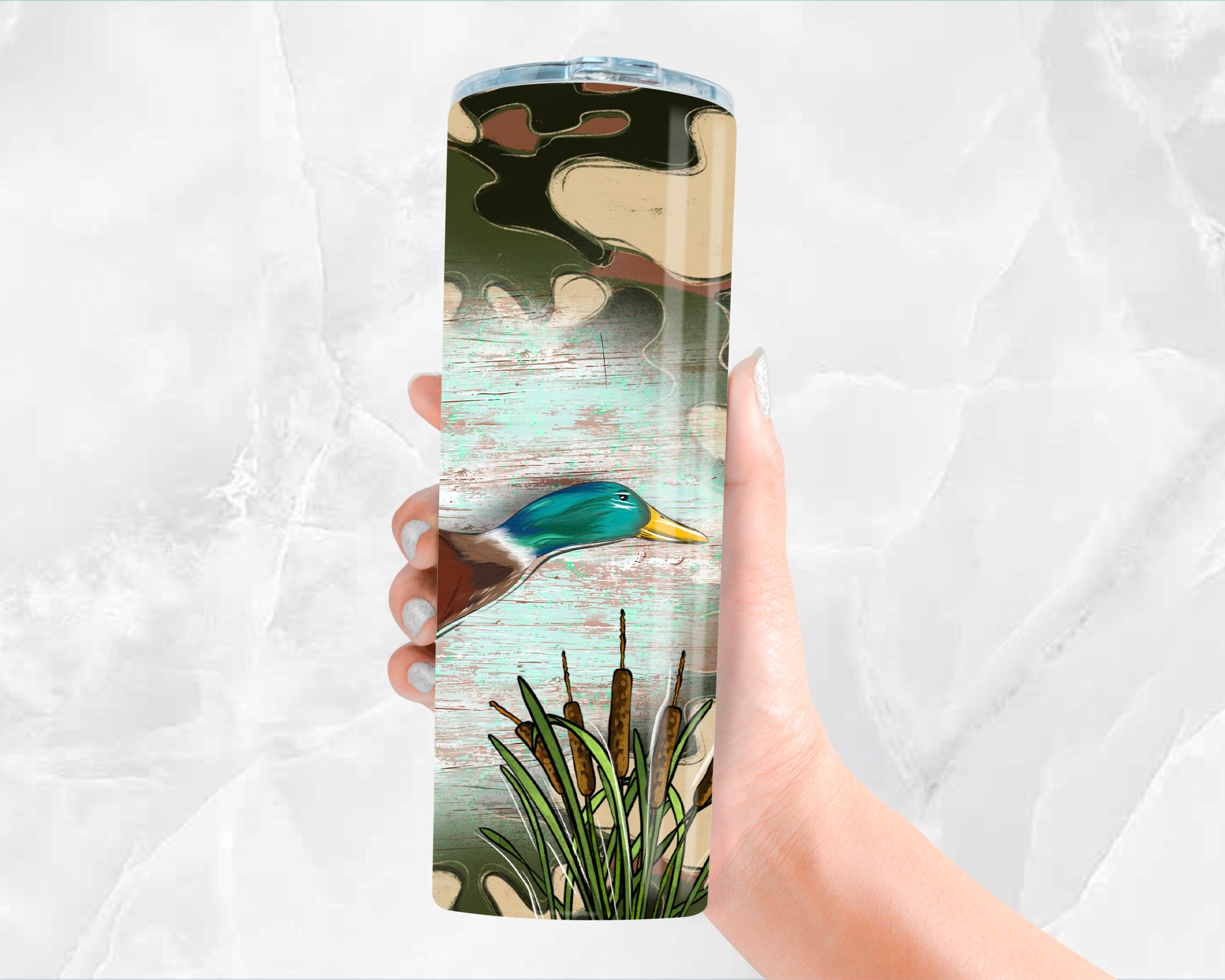 Duck Hunting 20 Oz Skinny Tumbler Png Sublimation Design Download ...
