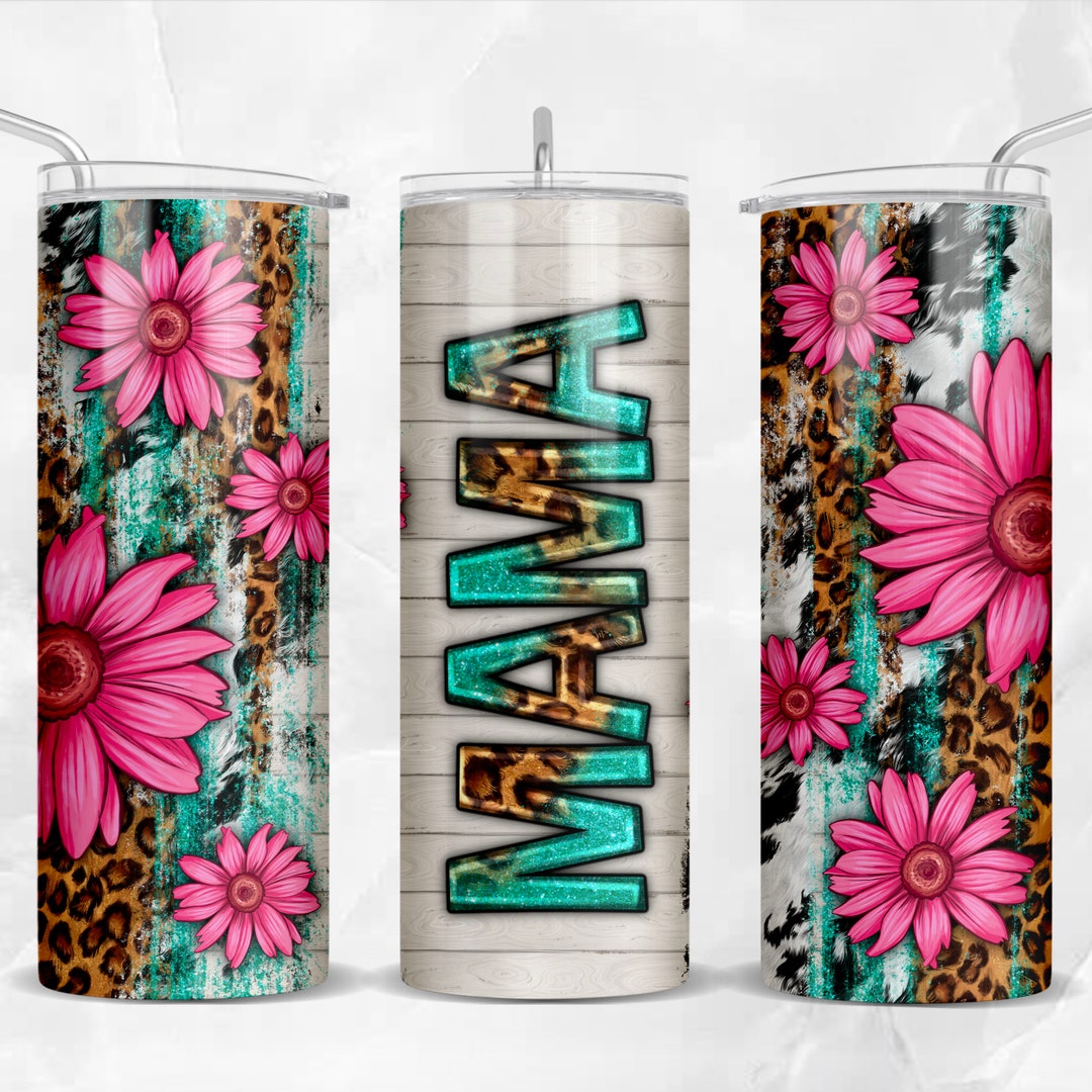 Cowhide Mama 20 Oz Skinny Tumbler Png, Mother's Day Tumbler Wrap Png ...