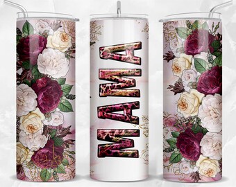 Mama with flowers 20oz skinny tumbler png sublimation design download, Mother's Day png,mama tumbler png,mama png,sublimate designs download