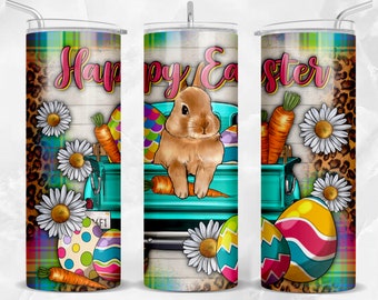 Happy Easter truck 20oz skinny tumbler png sublimation design download, Easter Day png, Easter tumbler png, sublimate designs download