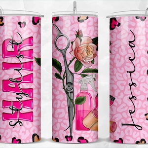 Personalized hairstylist 20oz skinny tumbler png, hairdresser tumbler png, custom name tumbler png, tumbler png download