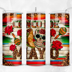 Cinco de mayo 20 oz skinny tumbler png sublimation design download, Mexican tumbler wrap png, 20 oz tumbler designs, tumbler png download