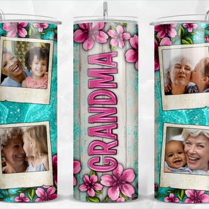 Grandma photo frame 20oz skinny tumbler png, Mother's Day png, customize tumbler png, Grandma tumbler png, sublimate designs download