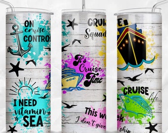Kreuzfahrt und Schiff 20 oz dünner Becher png Sublimation Design Download, Becherverpackung png, 20 oz Becherdesigns, Becher png Download