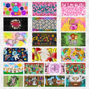 May include: A set of 16 digital designs featuring various themes, including animals, nature, and abstract patterns. The designs are colorful and whimsical, perfect for creating unique crafts and projects.