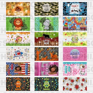 May include: A set of 16 colorful digital designs featuring various themes, including animals, nature, and holidays. The designs are perfect for creating custom apparel, home decor, and other crafts.