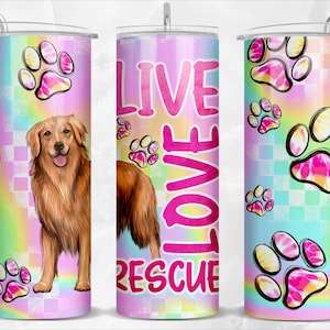 Descarga de diseño de sublimación de png de vaso delgado de 20 oz de rescate de amor en vivo, envoltura de vaso png, diseños de vaso de 20 oz, descarga de vaso png
