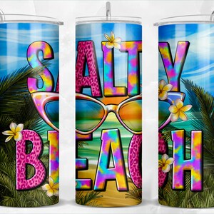 Salziger Strand 20 Unzen dünner Becher png Sublimationsdesign Download, Summer Vibes PNG, Hallo Sommer PNG, Western Strand png, Sublimation Download