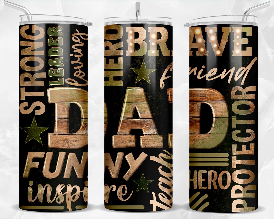 Dad 20 Oz Skinny Tumbler Png Sublimation Design Download, Father's Day ...