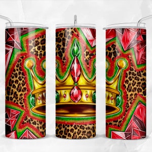 Crown with leopard and glitter 20 oz skinny tumbler png, crown tumbler wrap png, western 20 oz tumbler designs, tumbler png download