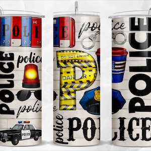 Police 20 oz skinny tumbler png png sublimation design download, Police tumbler wrap, 20 oz tumbler designs, tumbler png download